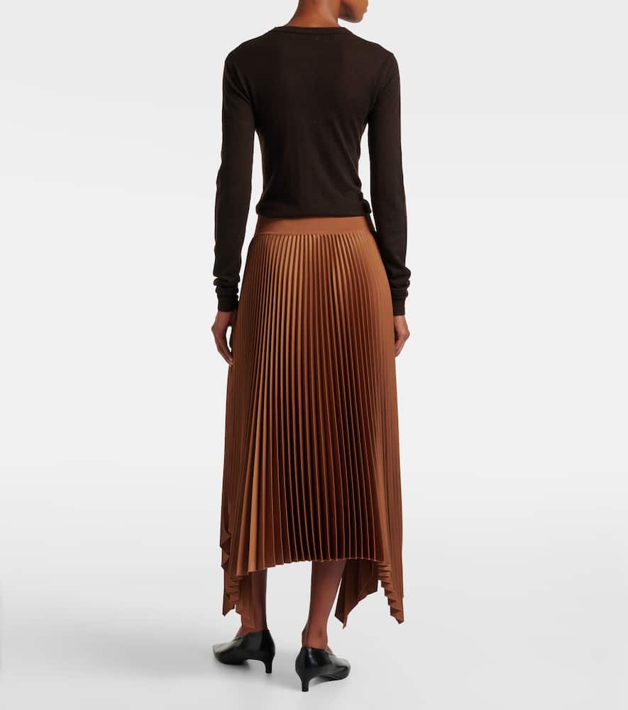 Ade plissé asymmetric crêpe midi skirt