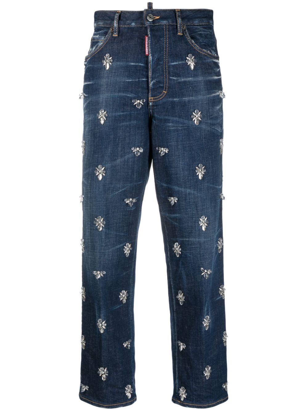 Crystal Flies high-rise jeans - Blue