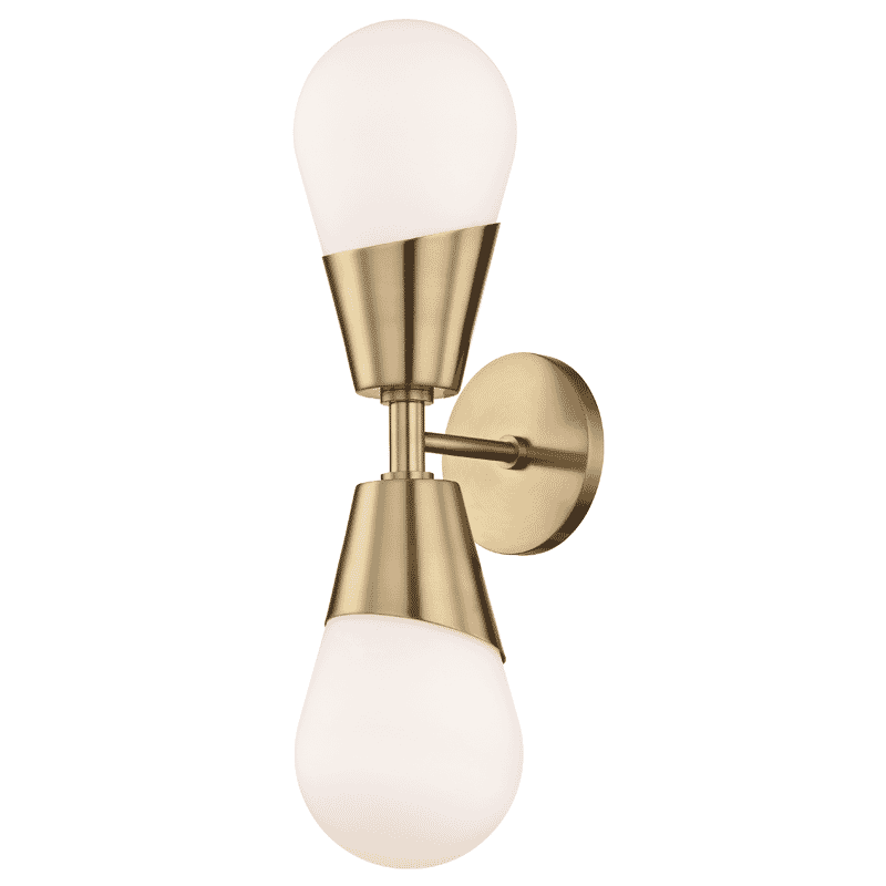 Mitzi Cora 2-Light 19" Wall Sconce in Aged Bra