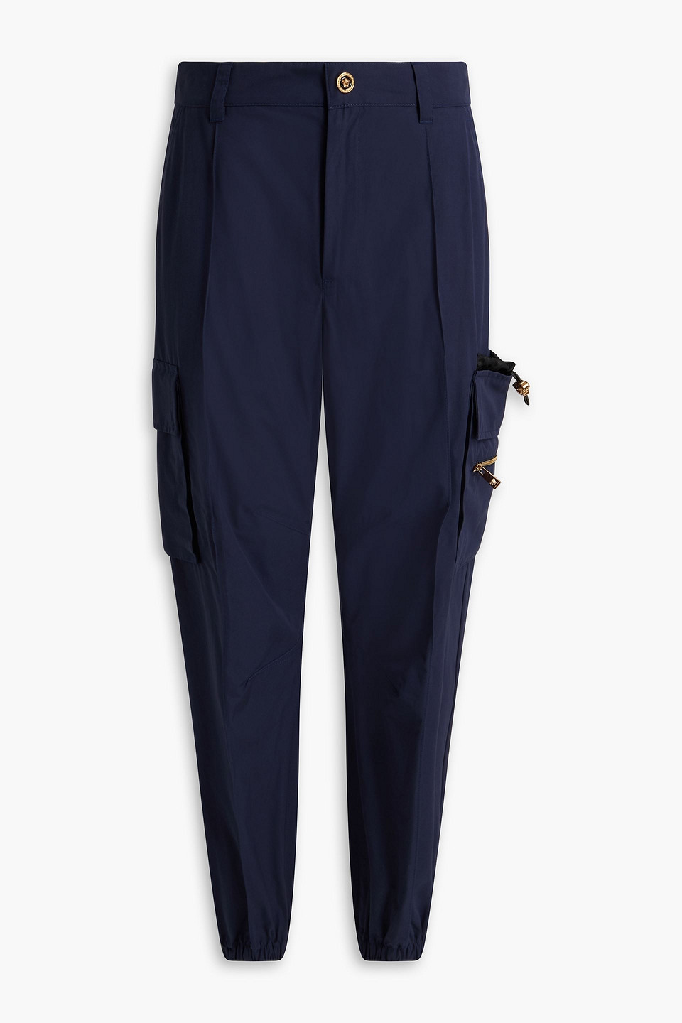 Tapered cotton cargo pants - Blue - IT 46