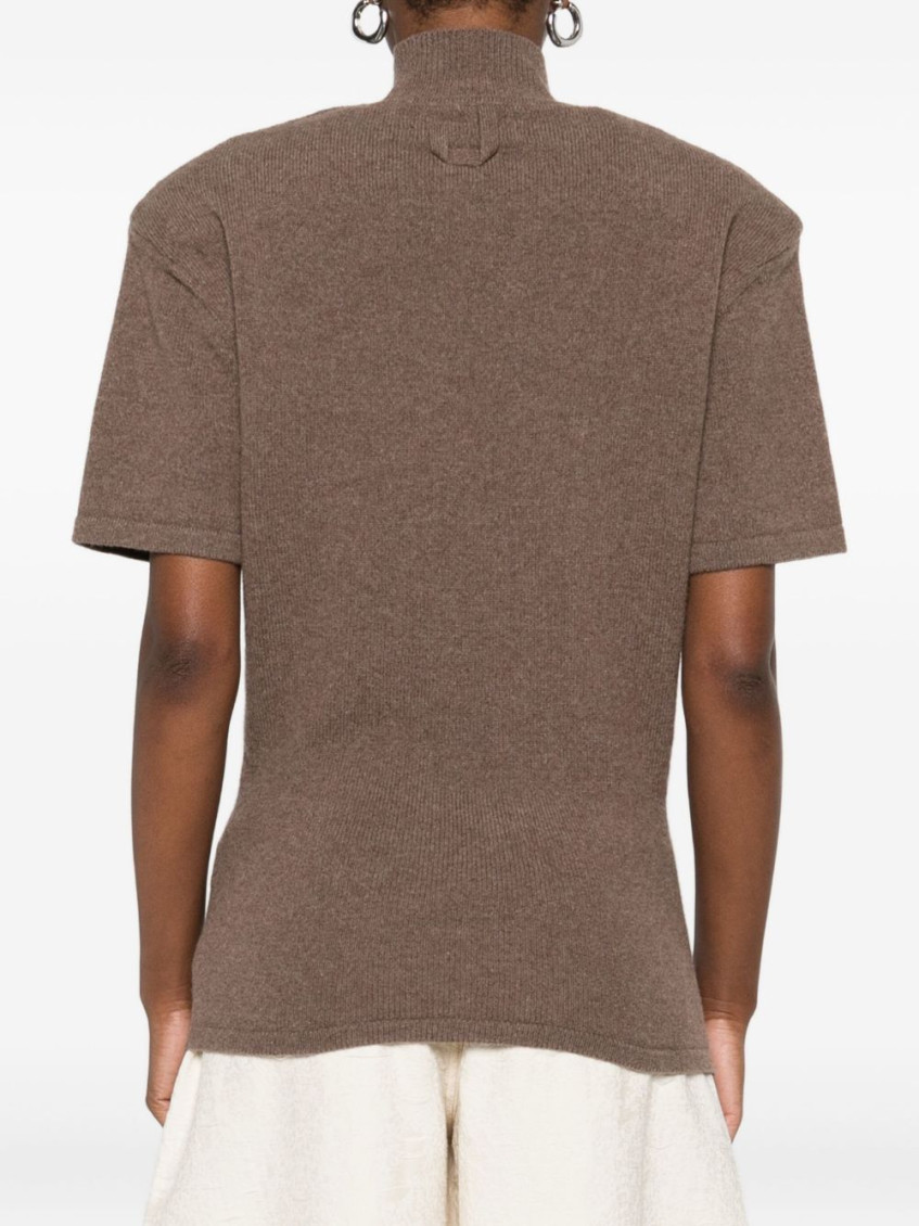 High-neck Short-sleeve Top