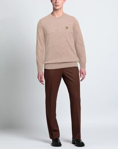 Man Sweater Sand Size M Lambswool, Nylon