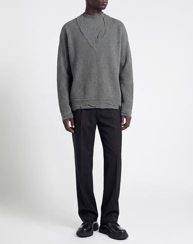 Man Sweater Grey Size 40 Wool, Polyamide