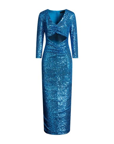 Woman Maxi dress Turquoise Size 10 Polyester, Elastane