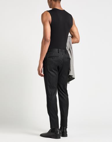 Man Pants Black Size 34 Virgin Wool, Polyester, Silk, Viscose, Elastane
