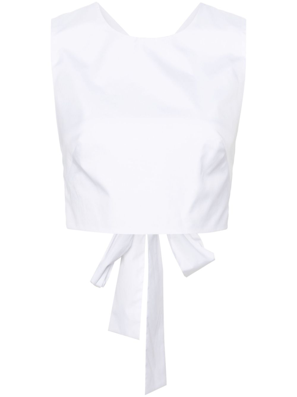 Wraparound cropped top - White