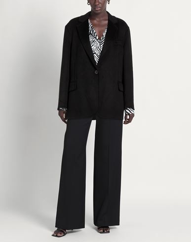Woman Blazer Black Size M Wool, Polyester