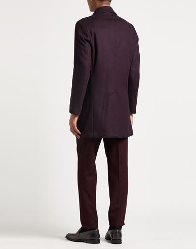 Man Coat Plum Size 38 Virgin Wool, Cashmere