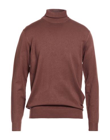 Man Turtleneck Chocolate brown Size XXL Viscose, Nylon