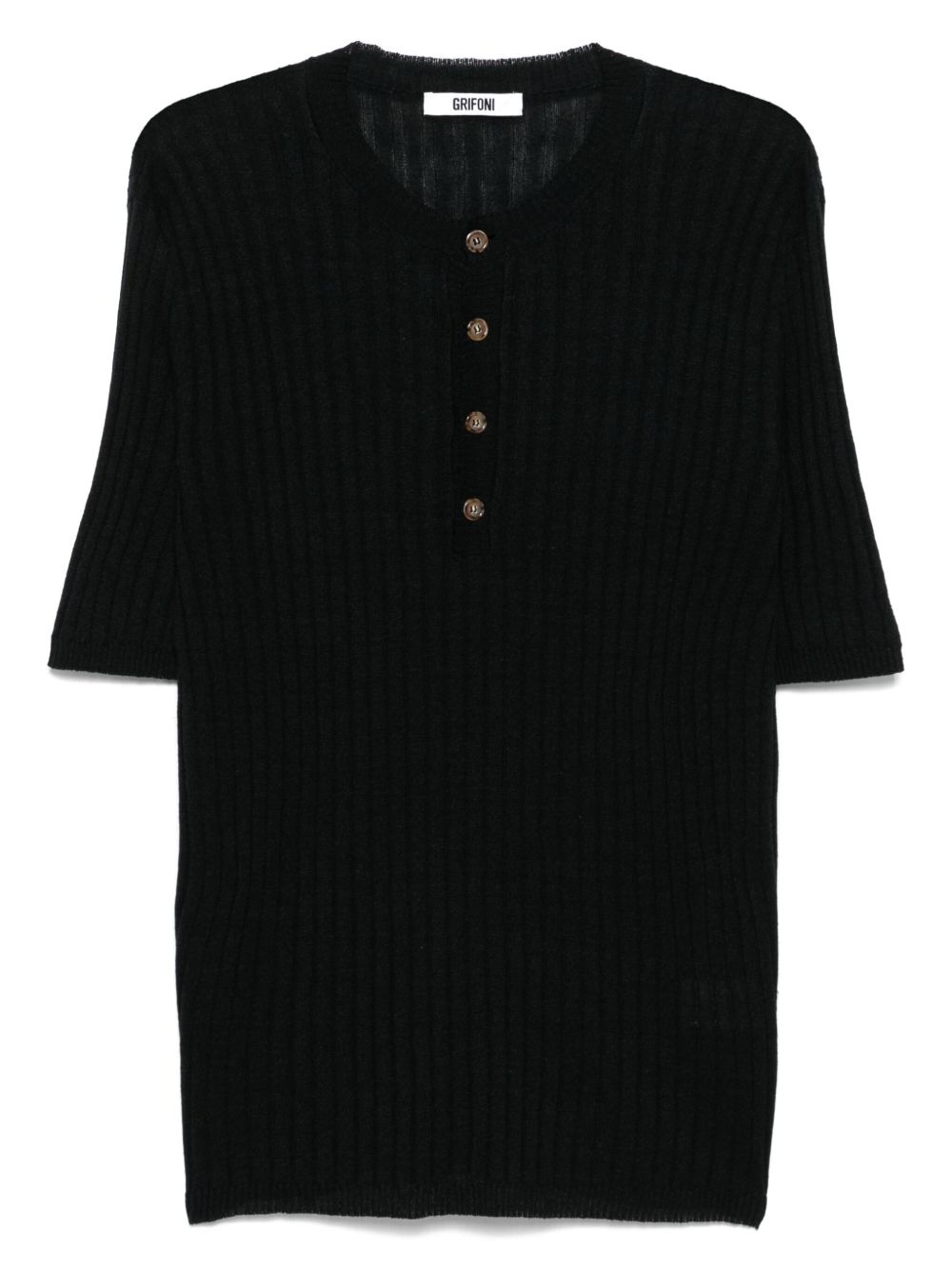 Grifoni knitted Henley T-shirt - Neutrals