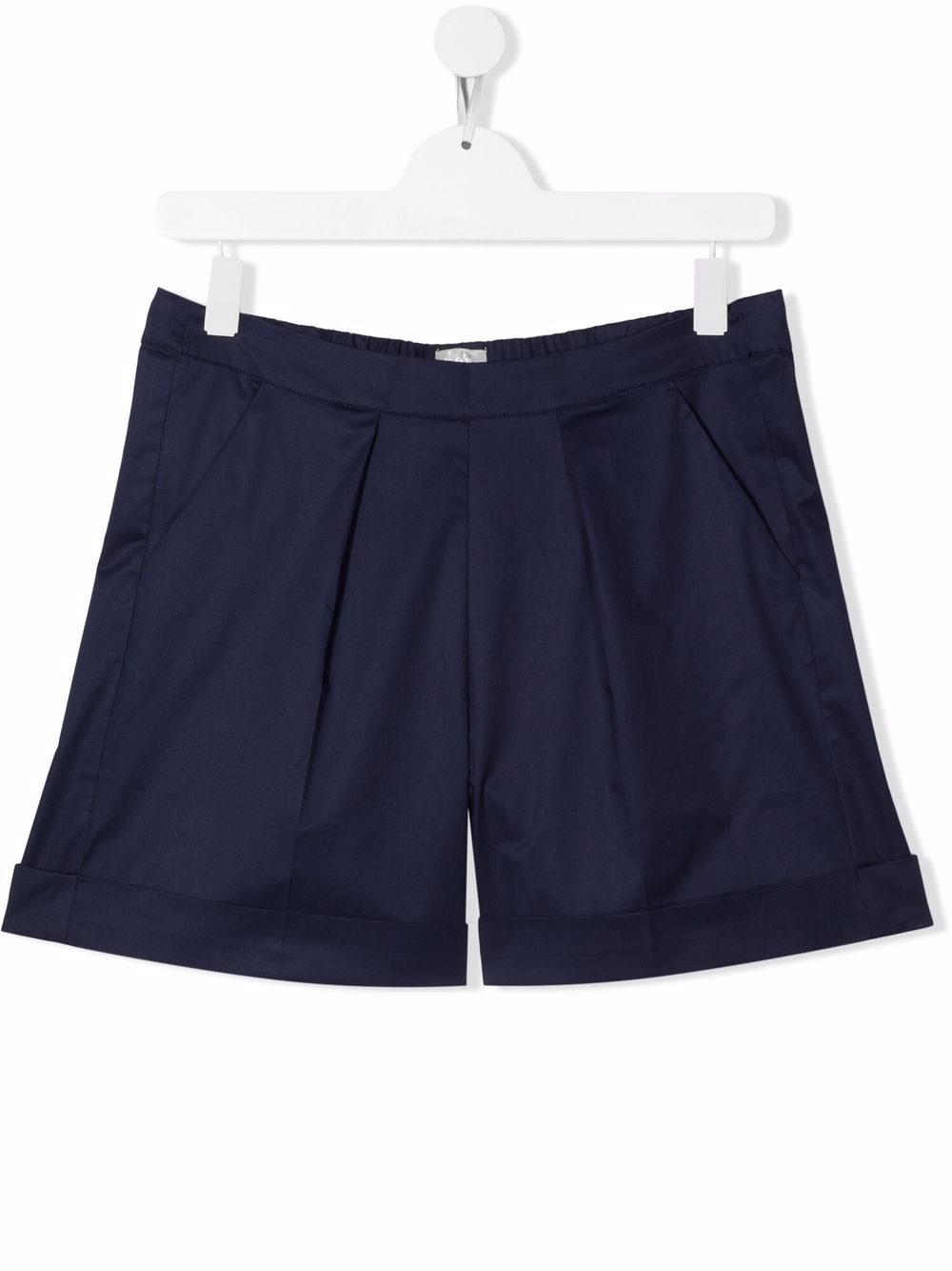 Stretch pleated shorts - Blue