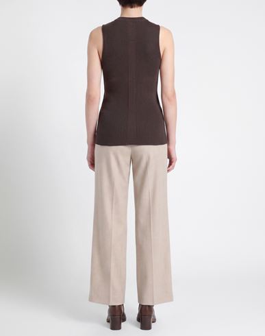 Woman Top Dark brown Size L Virgin Wool