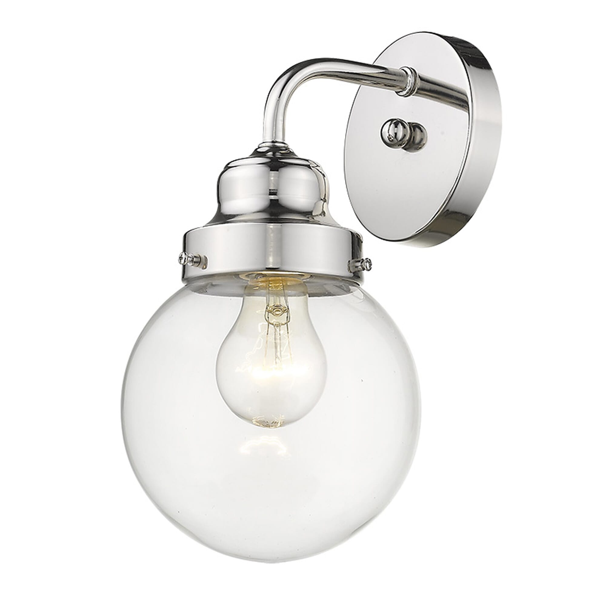 Polished Nickel One Light Wall Sconce from the Portsmith Collection