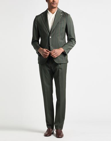 Man Suit Military green Size 40 Virgin Wool