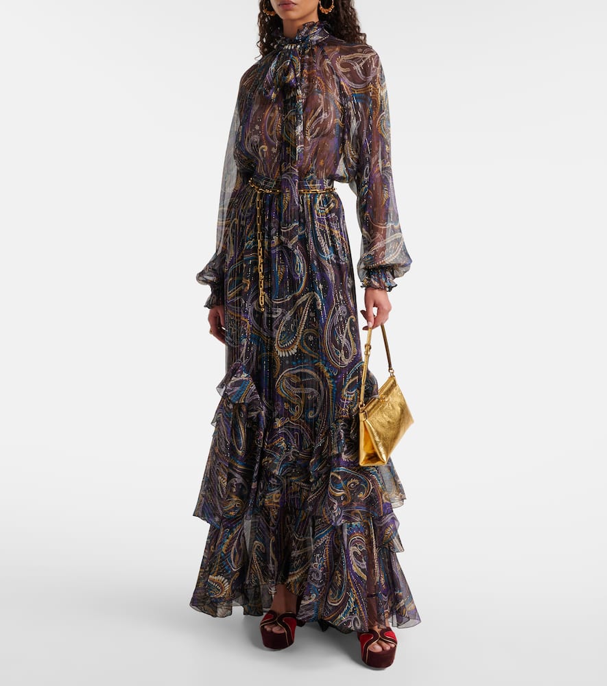 Paisley silk-blend blouse