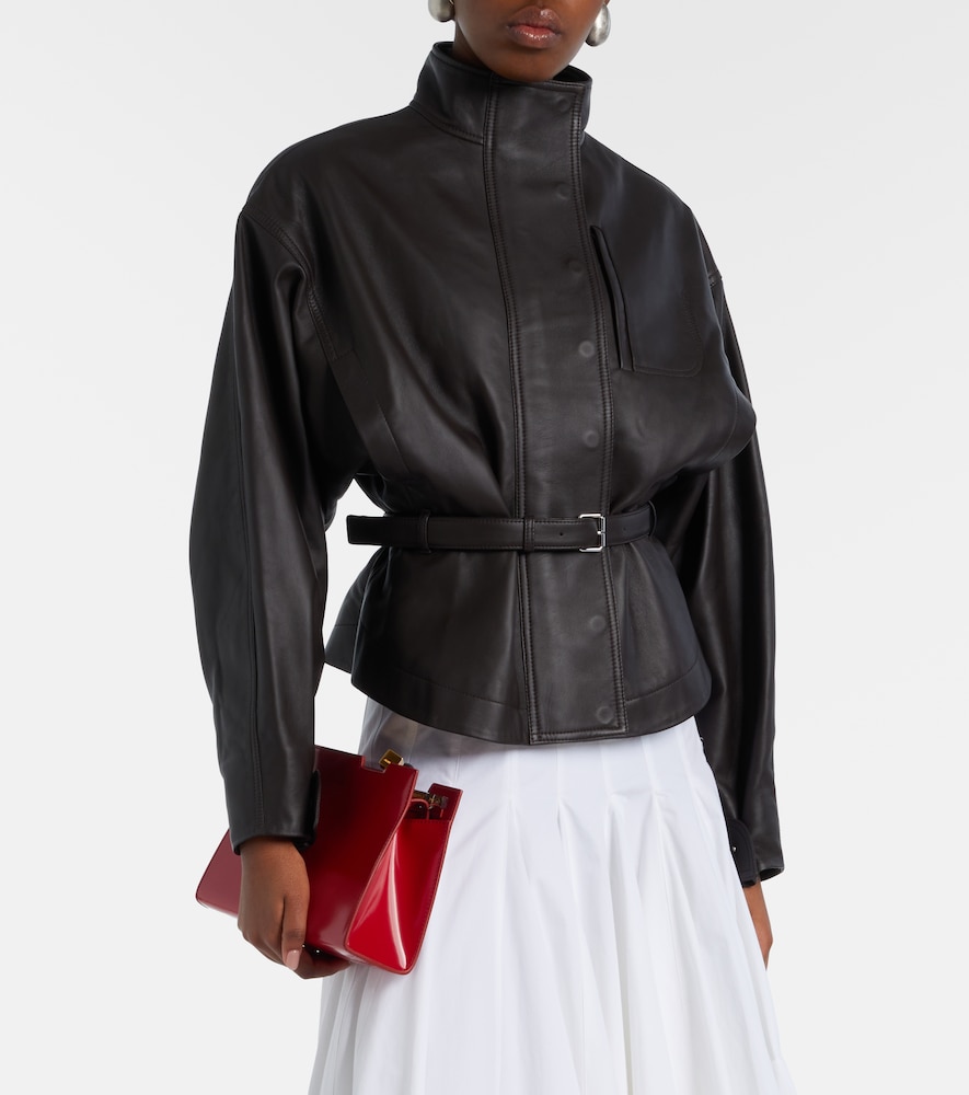 Ciro belted leather jacket