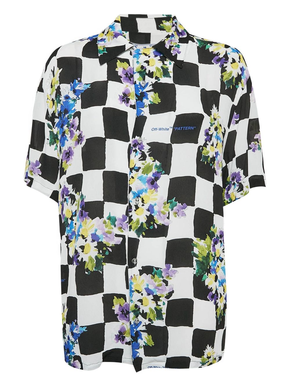 Check Floral shirt - Black