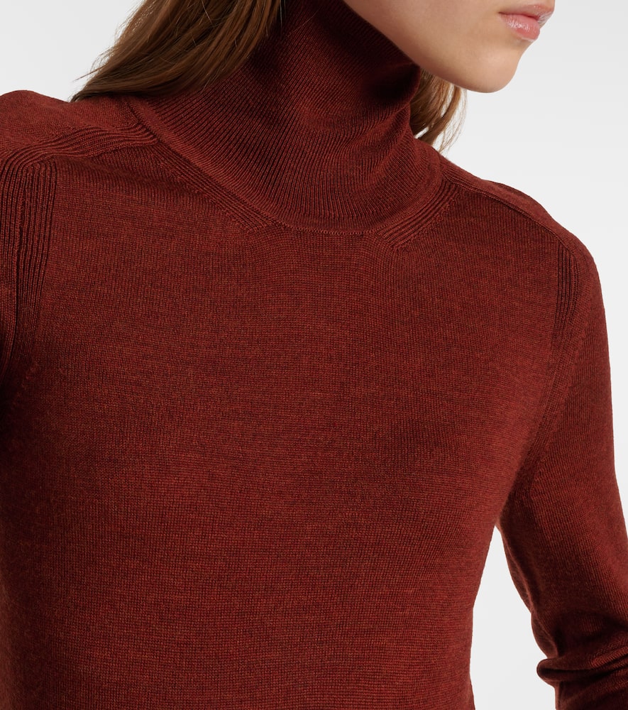 Tie-detail wool midi dress