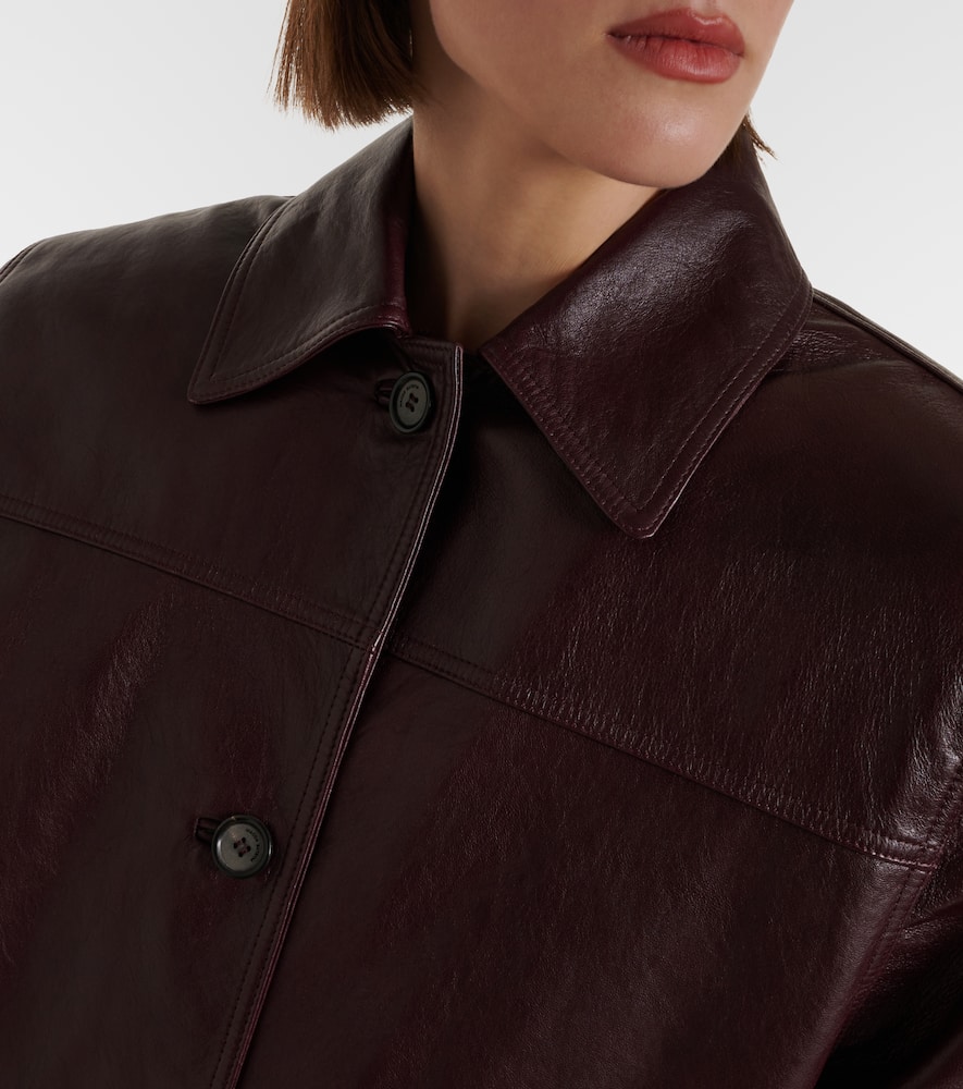 Oversized leather jacket