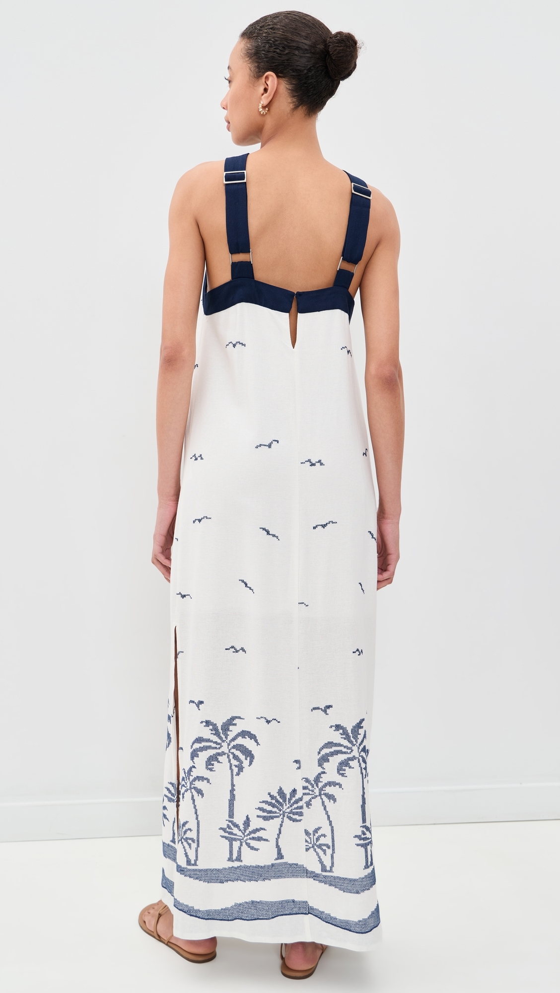 Nautical Embroidered Maxi Dress Off-White Nautical