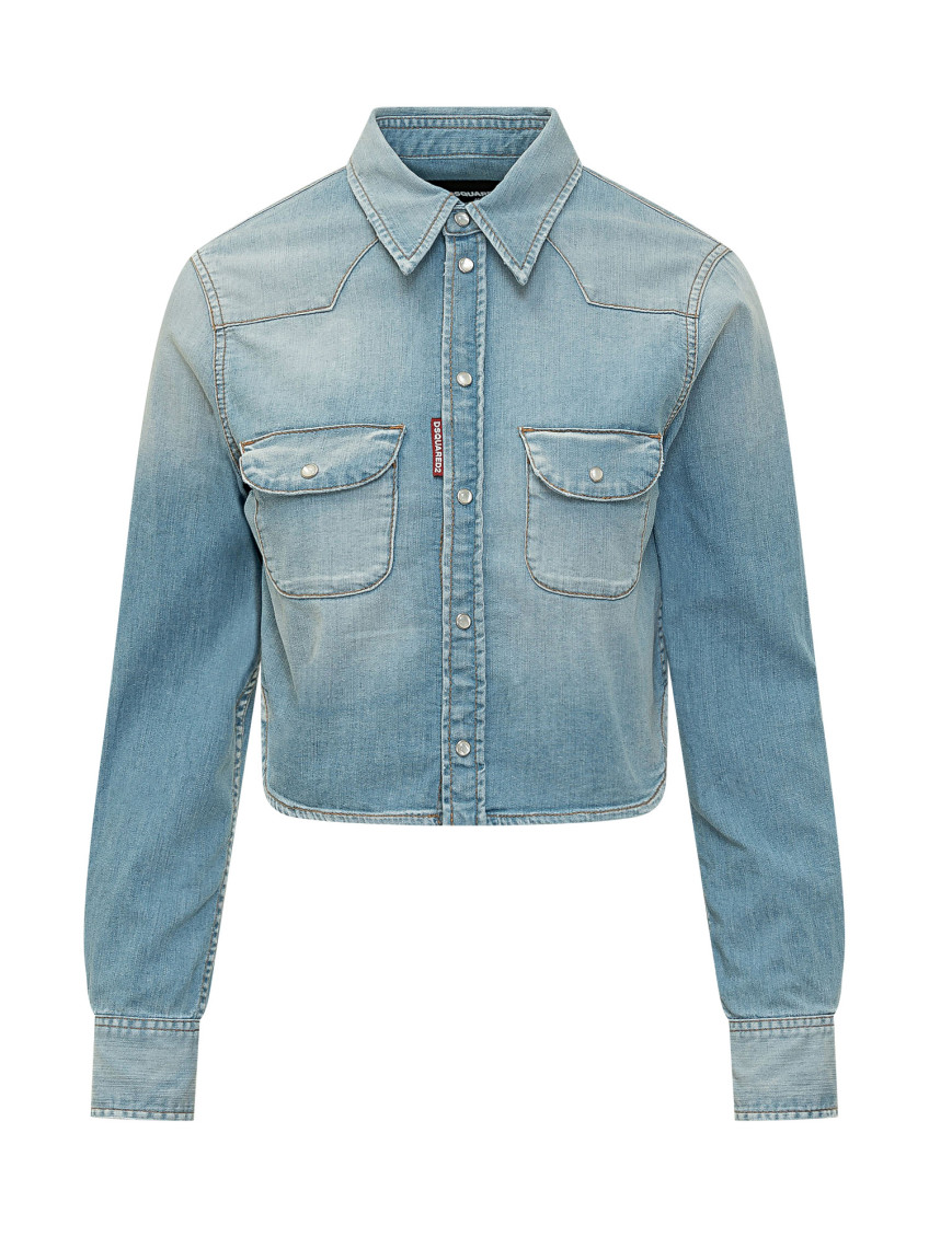 Blue Denim Regular Solid Shirt
