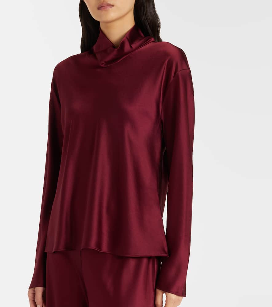 Barb satin turtleneck top