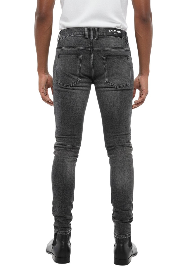 Ripped-detailing slim-fit jeans