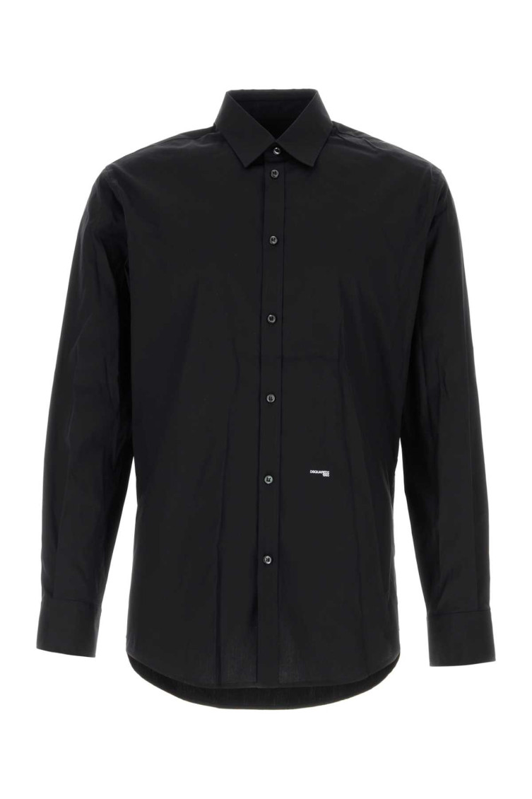 Classic-collar poplin shirt