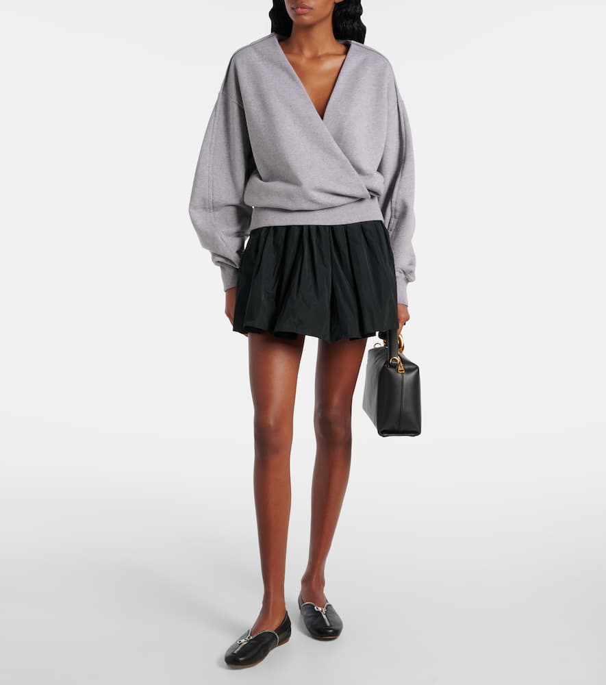 Gathered taffeta skort