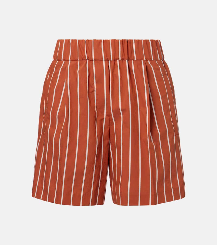 Striped cotton-blend Bermuda shorts