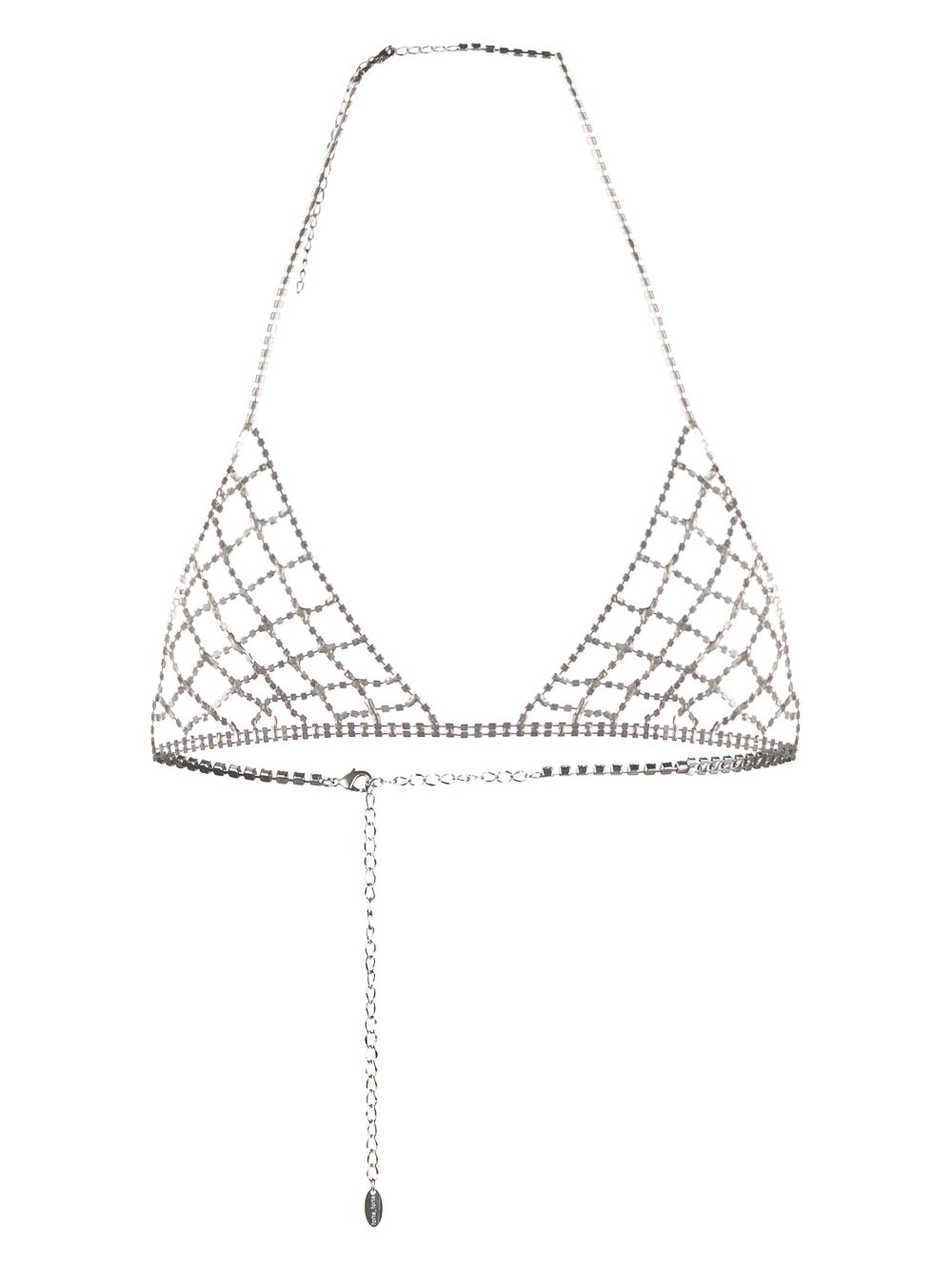 Rhinestone -embellished triangle bralette - Silver