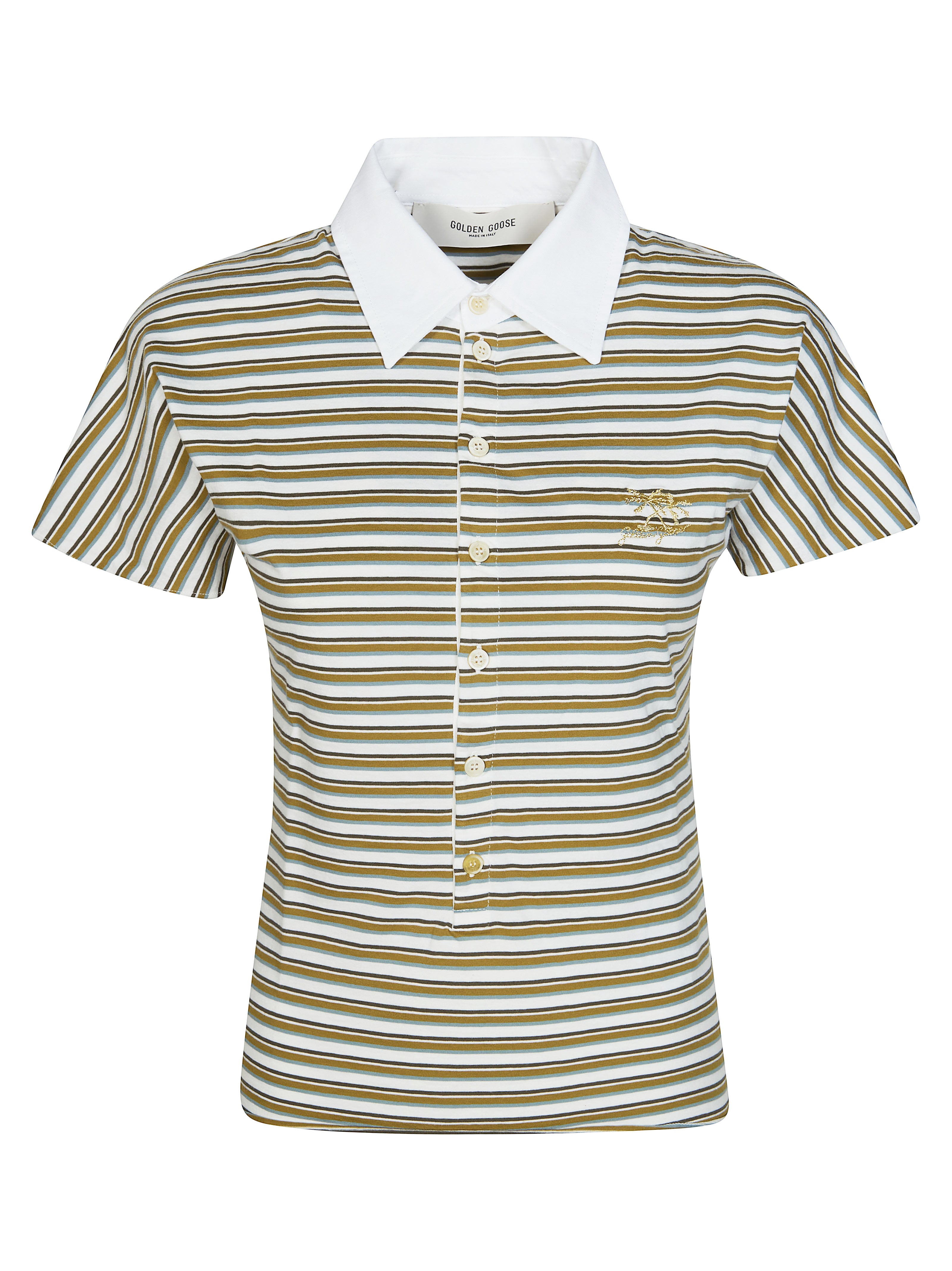 Striped Collared Polo Top