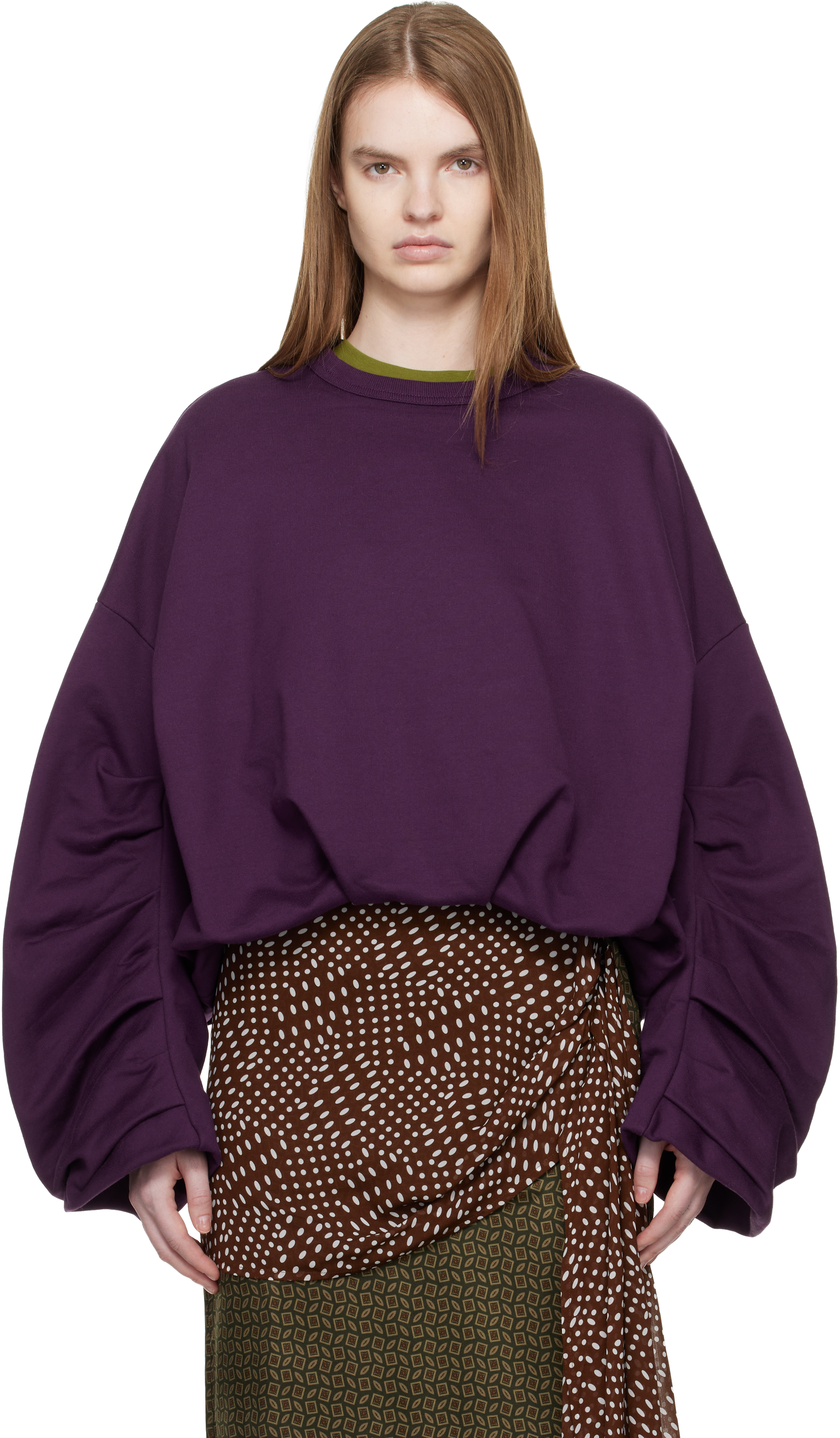 Purple Draped Sweatshirt