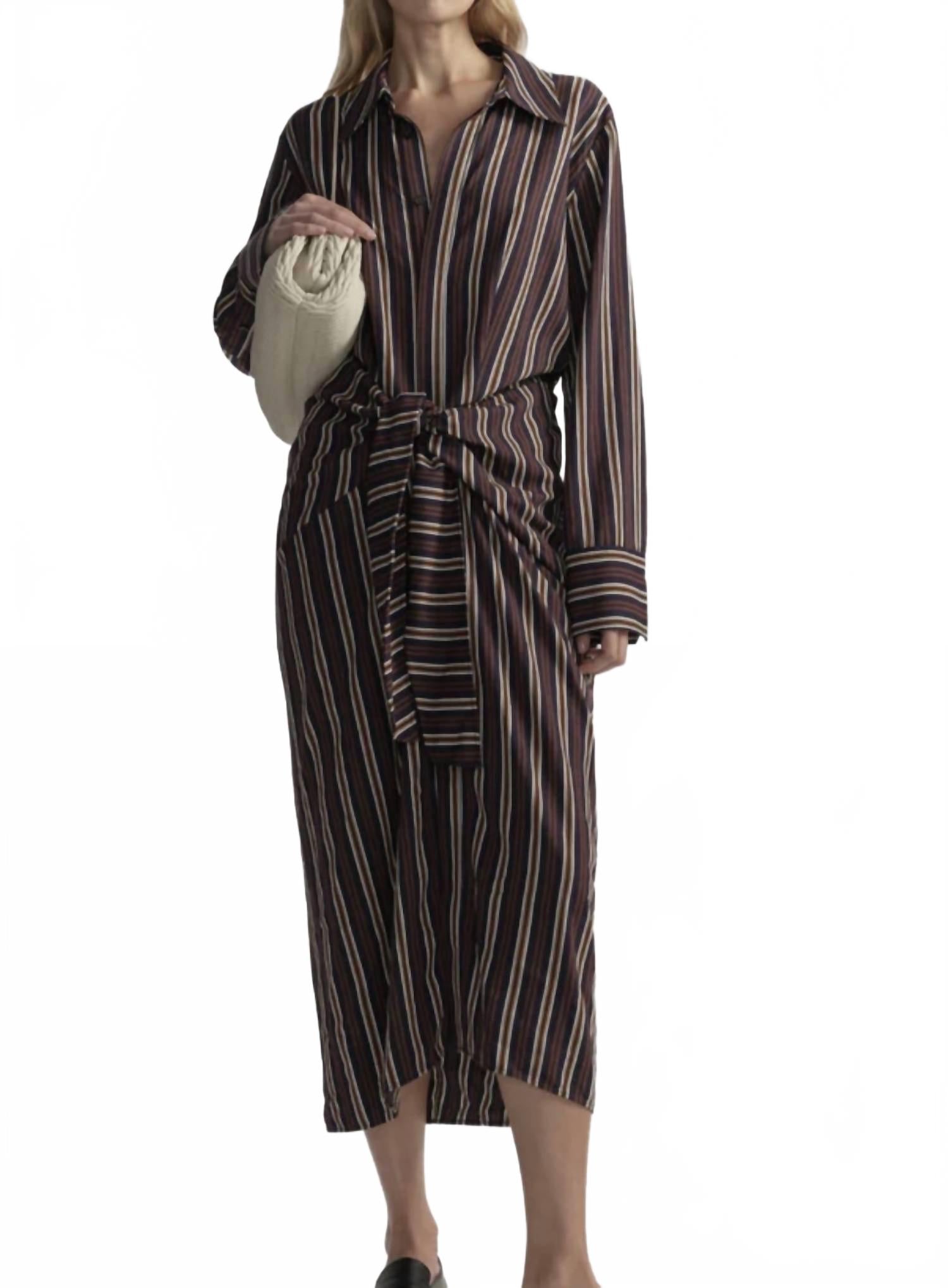 Mila Dress In Brown Multi