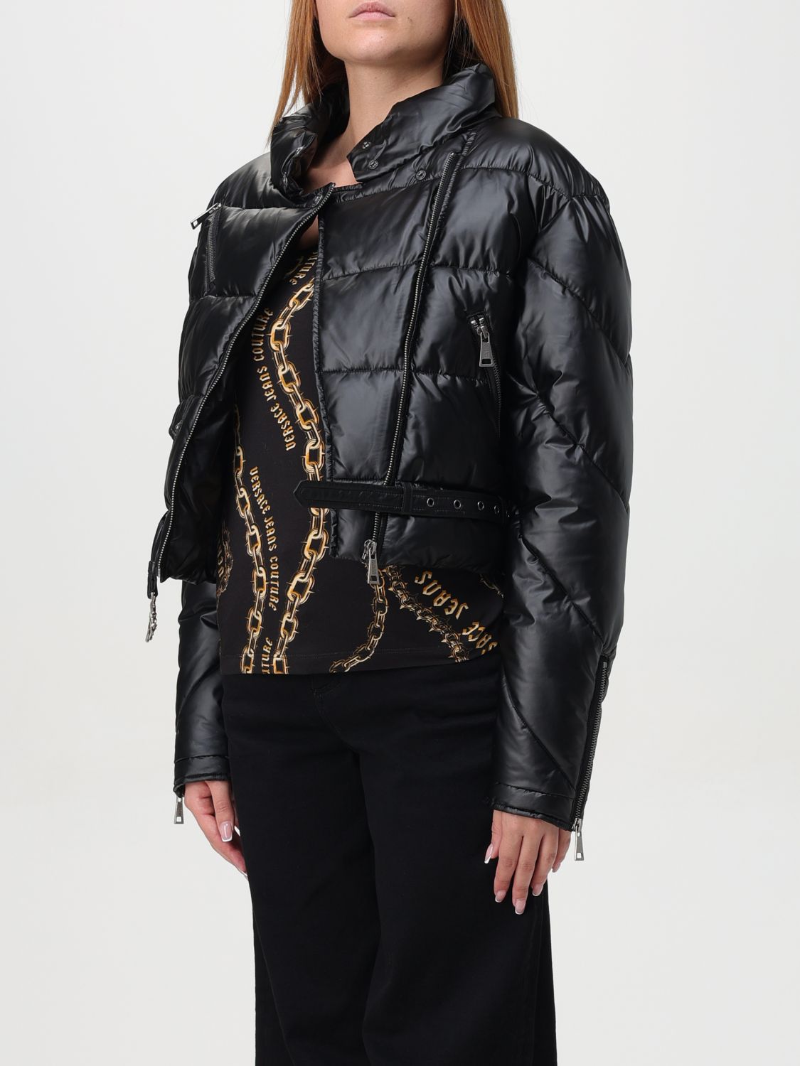 Baroque buckle puffer jacket - Black