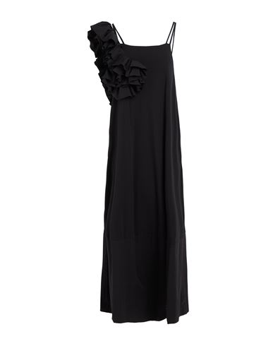 Woman Maxi dress Black Size 8 Cotton, Elastane