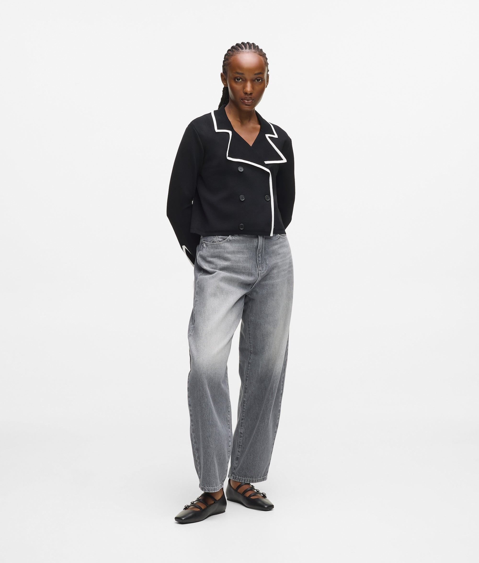 Karl Lagerfeld - Couture-cardigan, Damen, Schwarz/weiss, Größe