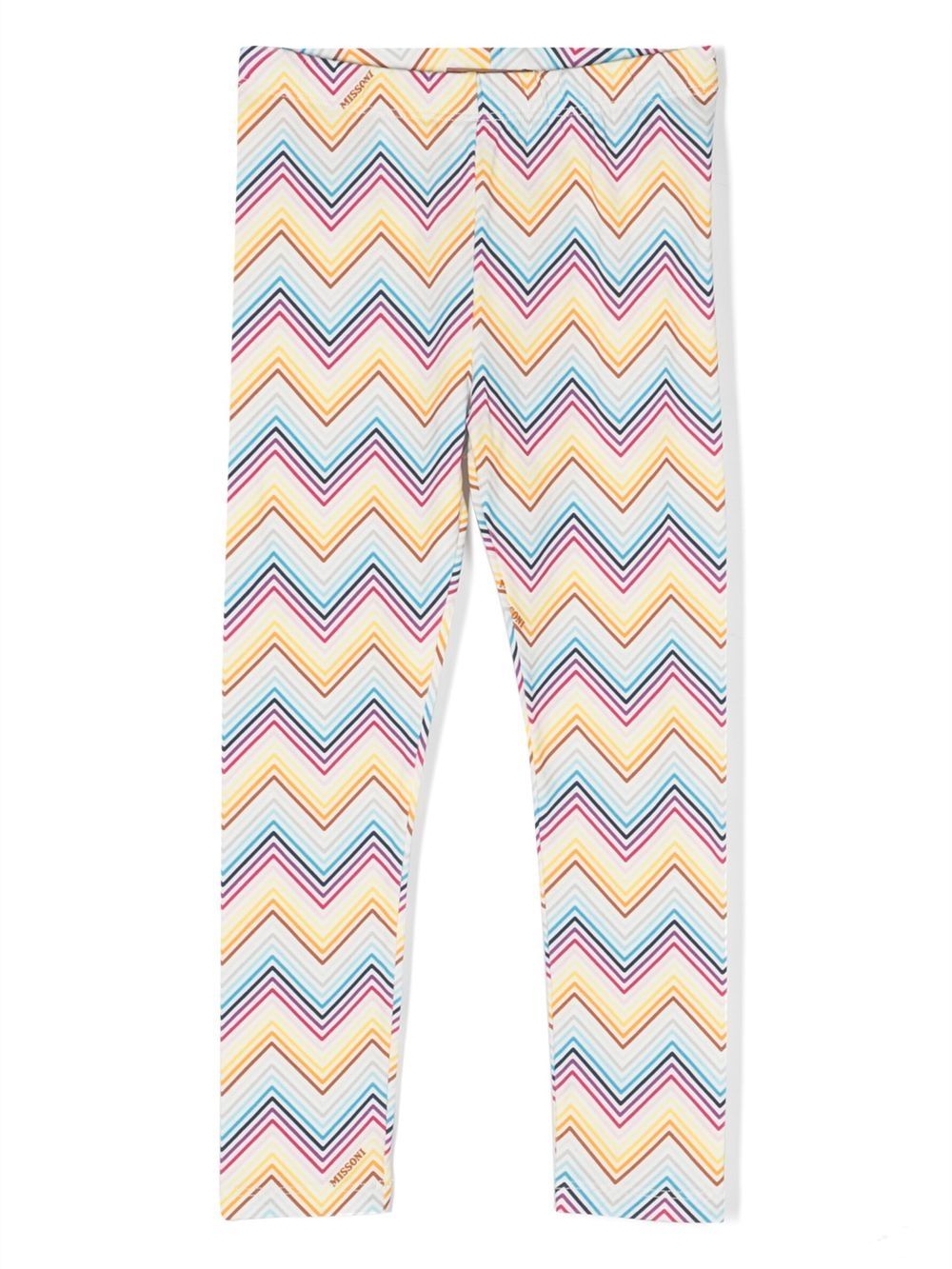 Rainbow zigzag leggings - Yellow