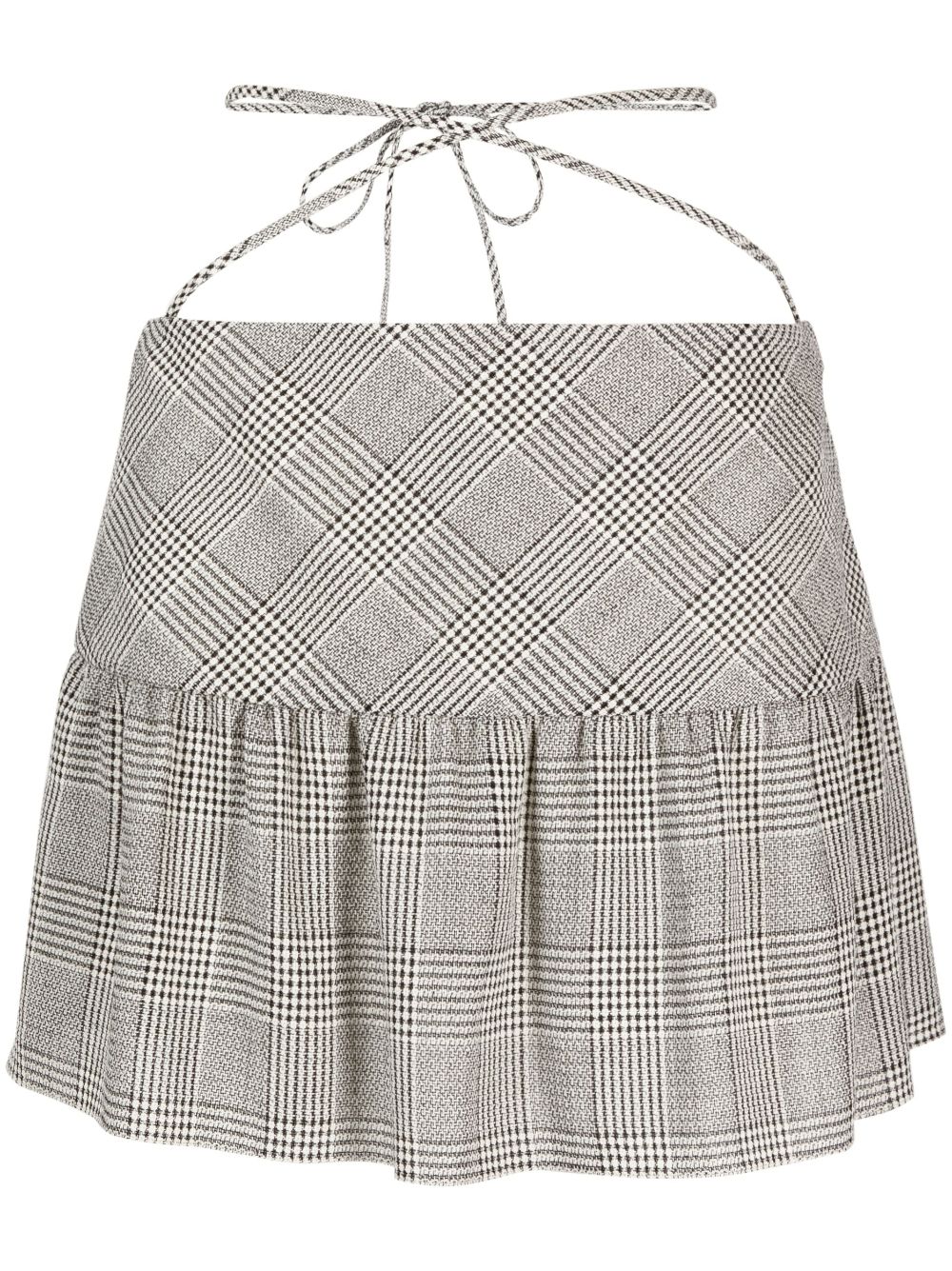 Check-pattern mini skirt - Black