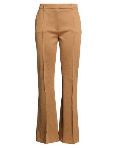 Woman Pants Camel Size 10 Cotton, Polyamide, Elastane