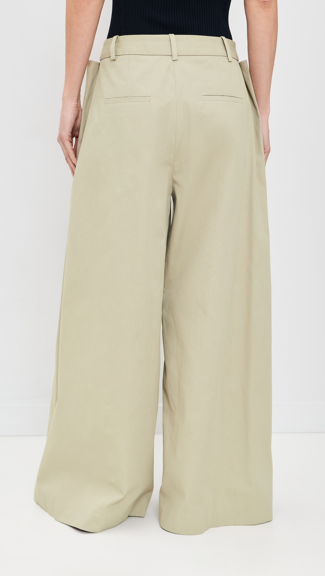 Luxe Twill Tucked Pleated Petite Trousers Taupe