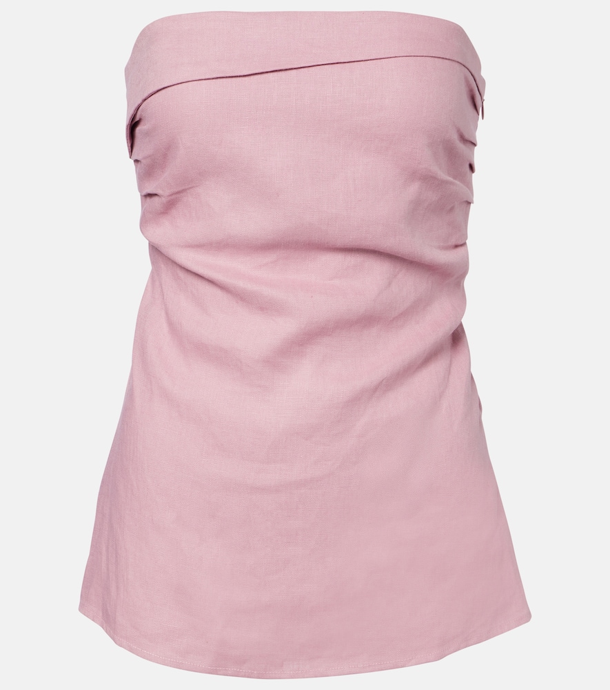 Caen strapless linen top