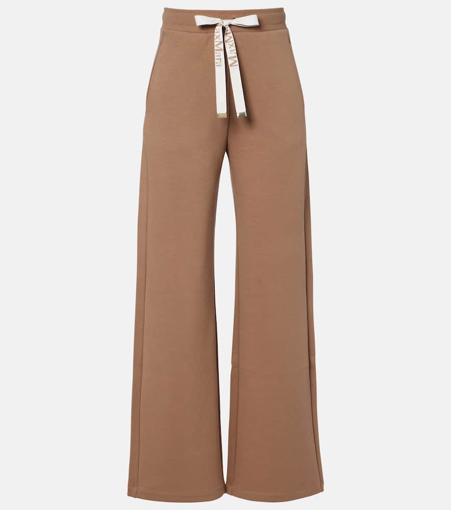 Cotton-blend straight pants