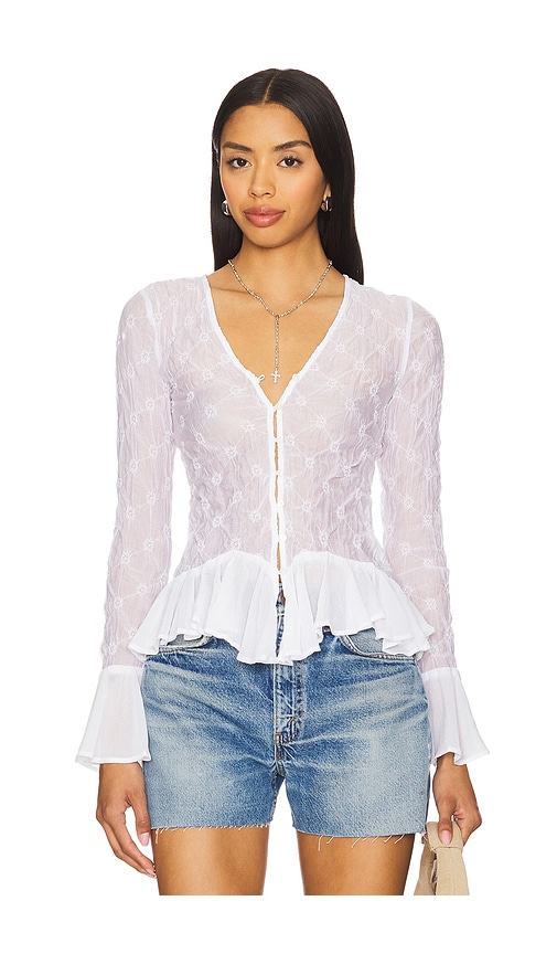 Free People Elias Smocked Blouse in Black. -  XS also in L