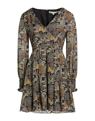 Woman Mini dress Navy Size 10 Silk, Cotton