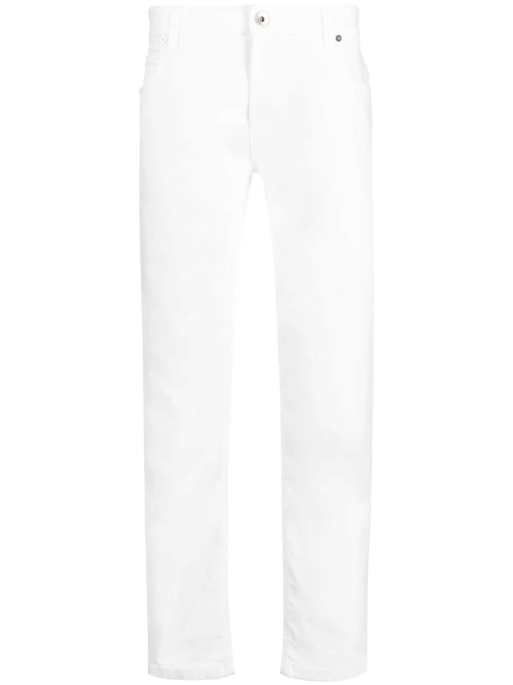 Stretch-Cotton Tapered Jeans — White