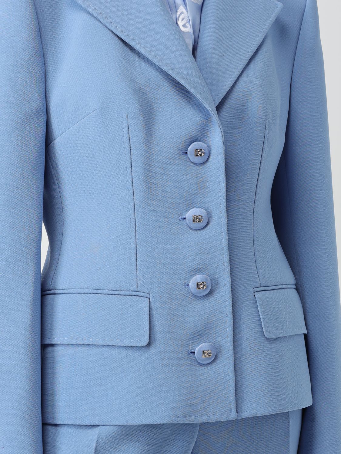 Fitted buttoned jacket - Blue