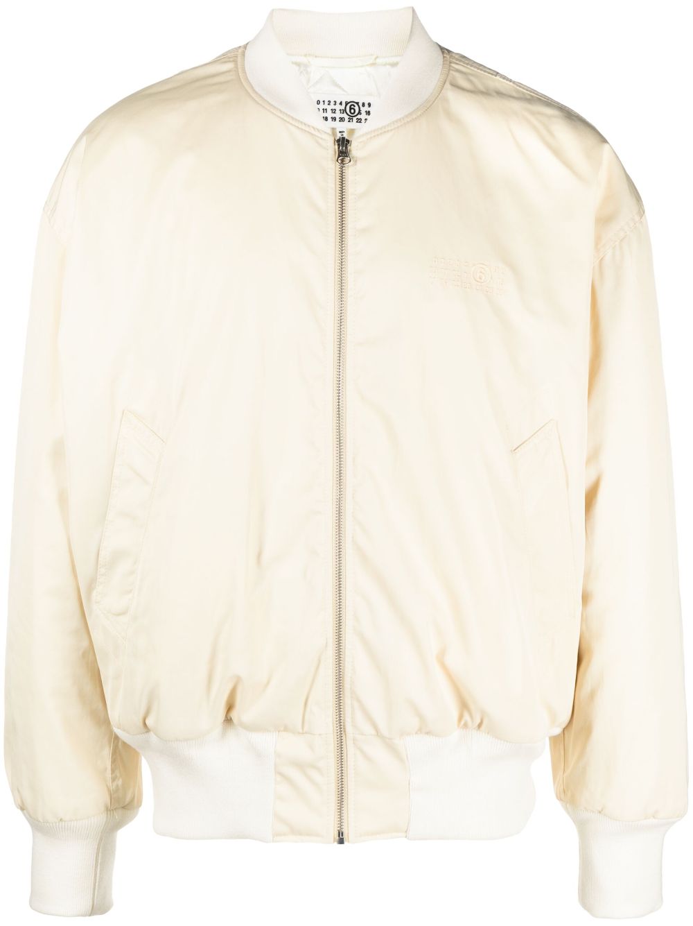 Logo-embroidered bomber jacket - Neutrals