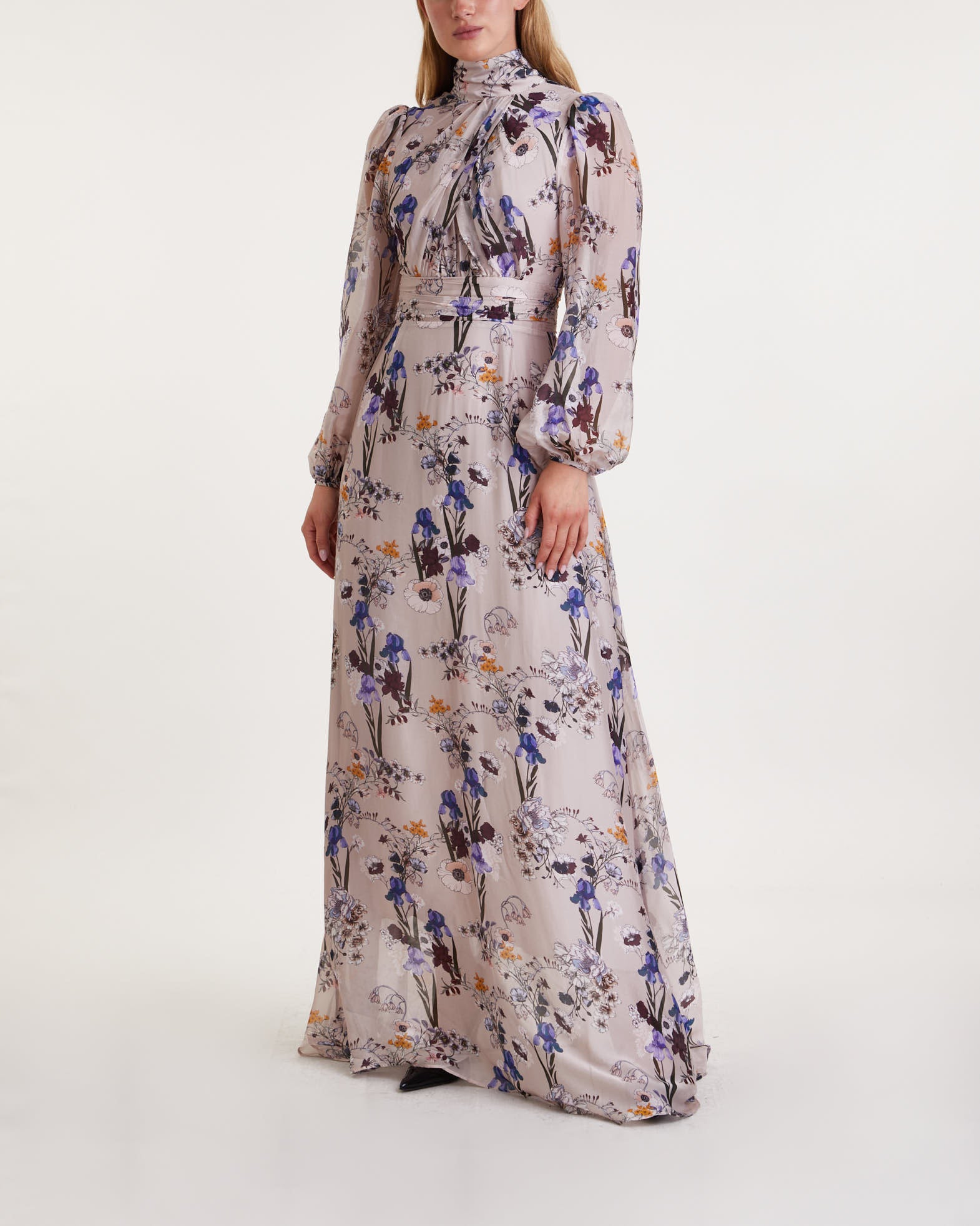 Malina Dress Valerie open back silk Multicolor