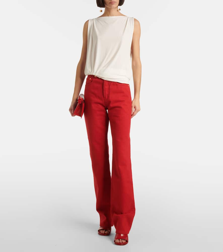 Peplo draped jersey top